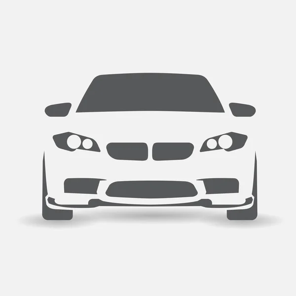 Silhueta Vista Frontal Carro Vetor Ilustração — Vetor de Stock