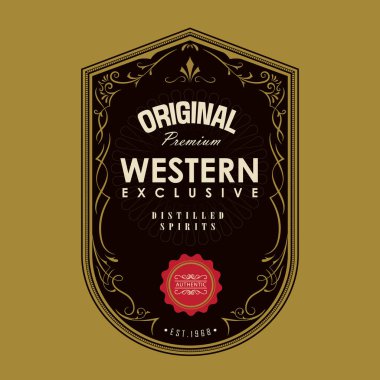  Antika etiket eski çerçeve sınır retro kabartma vektör çizimi