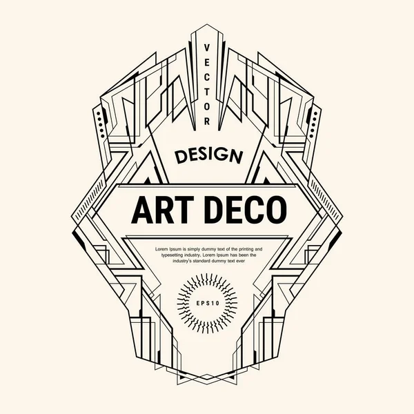 Arte Deco Logotipo Vintage Crachá Vetor Design Modelo Ilustração Vetores De Bancos De Imagens