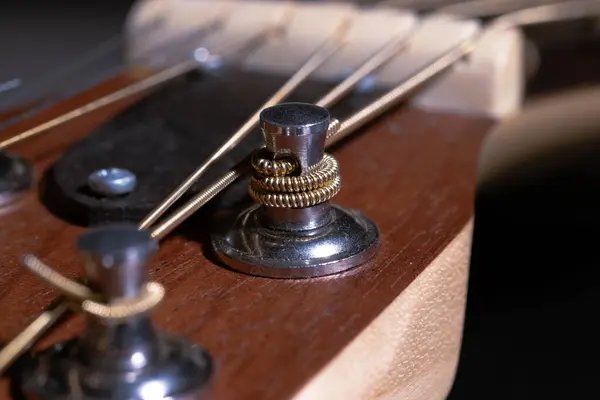 stock image acoustic guitar tuning peg narrow focus macro photography of music instrument object