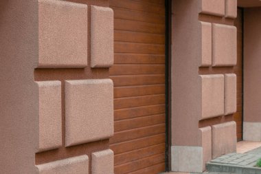 beton kaplama döşeme dış tasarım modern mimari perspektif dış modern bina girişi otomatik kapı nesnesi