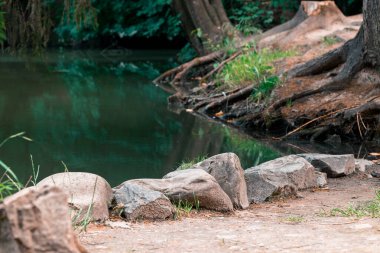 peyzajlı doğa parkı kıyı taşı tasarımı çevre alanı düşük açı görünümü
