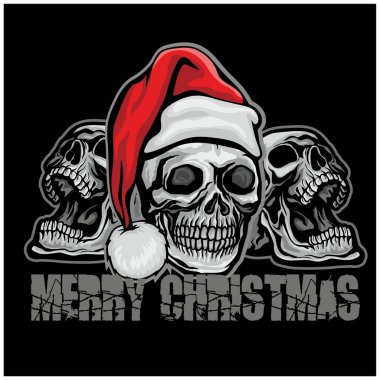Kafatası ile Xmas işareti, grunge vintage dizayn tişörtü