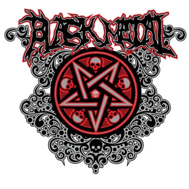 pentagram kafatasıyla okültik tabela, grunge vintage tasarım tişörtü