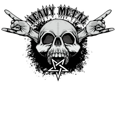 Kafatası ve boynuz izleri kollar, grunge vintage tasarım tişörtler.