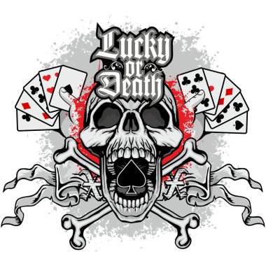 Kafatası ile gotik tabela, grunge vintage tasarım tişörtler