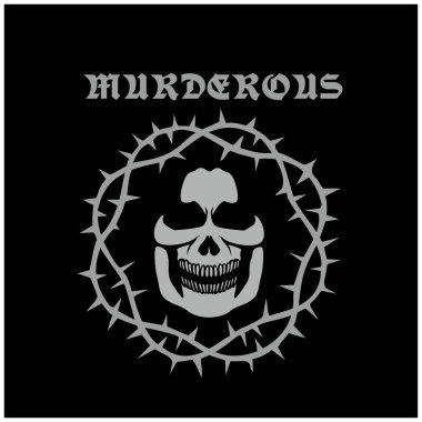 Kafatası ile gotik tabela, grunge vintage tasarım tişörtler