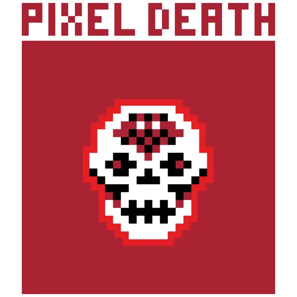 Crâne Pixel Dégital Conception Shirts — Image vectorielle