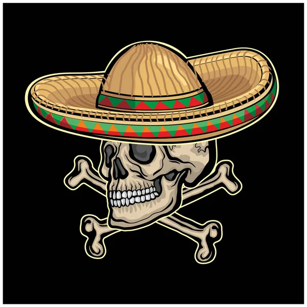 Holy Death Day Dead Mexican Skull Bone Sambrero Grunge Vintage 스톡 일러스트레이션
