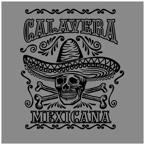 Sainte Mort Jour Des Morts Crâne Mexicain Sombrero Shirts Vintage Vecteurs De Stock Libres De Droits