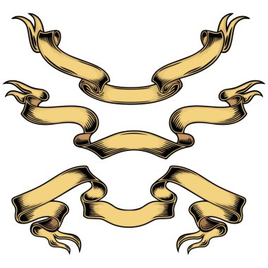 vektör, ventage pankart seti