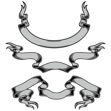 vektör, ventage pankart seti