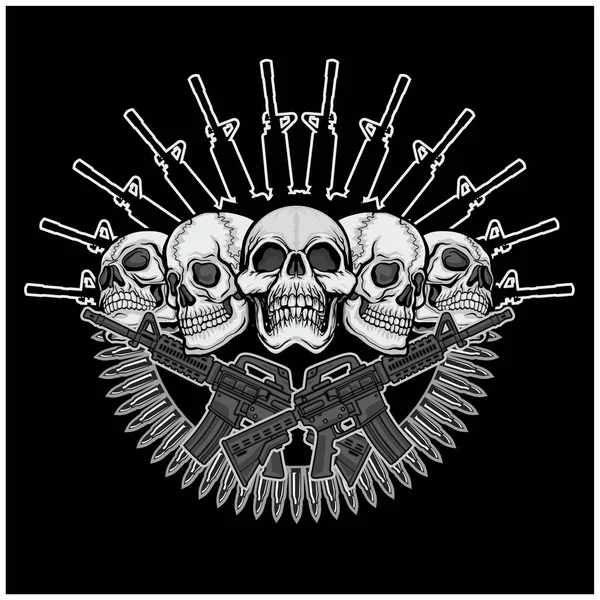 Kafatası Ile Gotik Tabela Grunge Vintage Tasarım Tişörtler — Stok Vektör