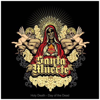 Kutsal Ölüm, iskelet, grunge vintage dizayn tişörtü