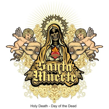 Kutsal Ölüm, iskelet, grunge vintage dizayn tişörtü