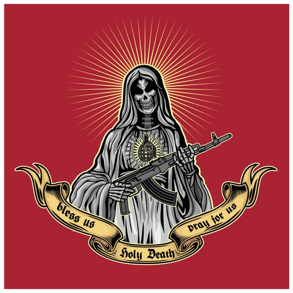 Saint Mort Squelette Grunge Shirts Vintage Design Vecteurs De Stock Libres De Droits