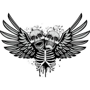 Kafatası ile gotik tabela, grunge vintage tasarım tişörtler