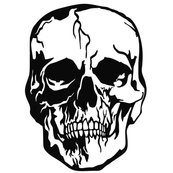 頭蓋骨とゴシックサイン グランジヴィンテージデザインTシャツ — ストックベクタ