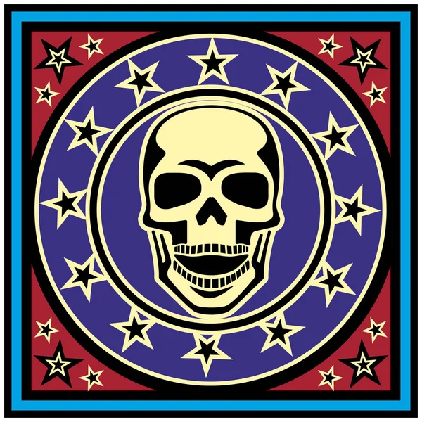 Signe Gothique Avec Crâne Étoiles Shirts Design Vintage Grunge — Image vectorielle