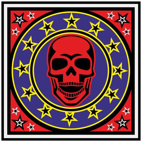 Gothic Schild Mit Totenkopf Und Sternen Grunge Vintage Design Shirts — Stockvektor
