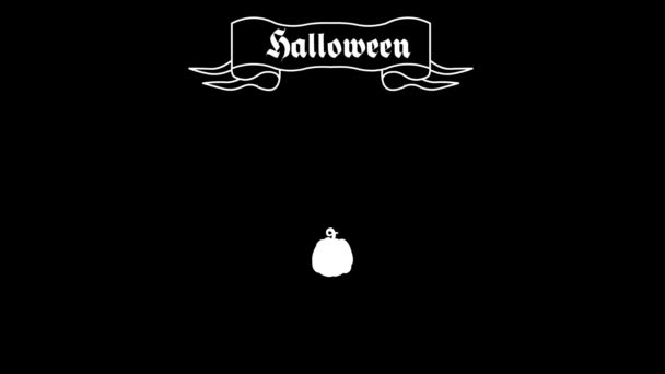 Animovaný Gotický Halloween Zlo Dýně — Stock video