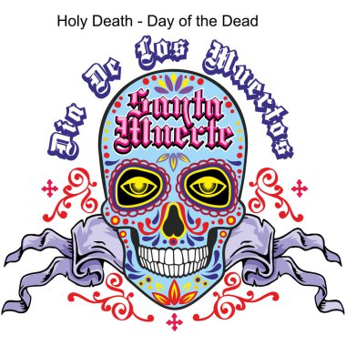 Meksika şeker kafatası, Ölüler Günü, klasik tasarım tişörtler.