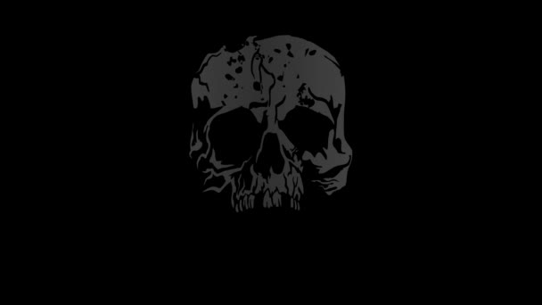 Gothic Sign Animated Skull — Stock Video