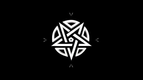 哥特式 带有五芒星的神秘标志 — 图库视频影像