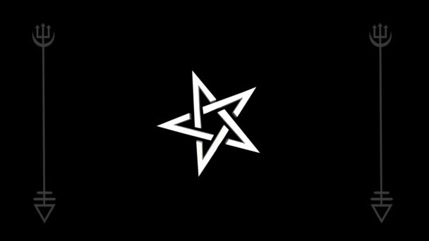 哥特式 带有五芒星的神秘标志 — 图库视频影像