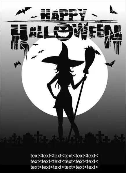 Zucca Halloween Poster Banner Modello Carta — Vettoriale Stock