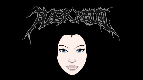 Černá Metalová Dívka Tělem Barvy Make — Stock video