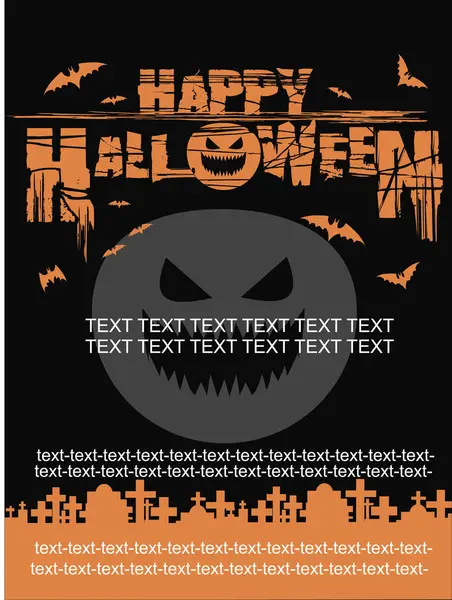 Zucca Halloween Poster Banner Modello Carta — Vettoriale Stock