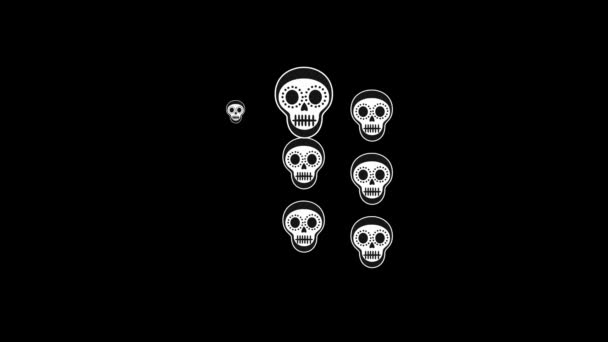 Textura Gótica Con Cráneo Animado Con Croma Key — Vídeos de Stock