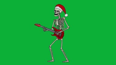 Animasyon, Meksika iskeleti Noel Baba 'da, gitarında kroma anahtarıyla.