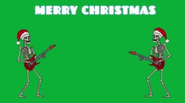 Animasyon, Meksika iskeleti Noel Baba 'da, gitarında kroma anahtarıyla.