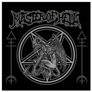 pentogram ve iblis ile okültik işaret, grunge vintage tasarım tişörtler