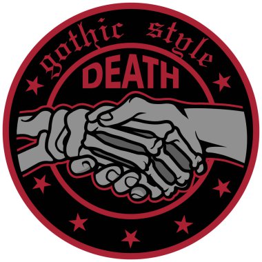 İskeletli el sıkışma, grunge vintage tasarım tişörtleri