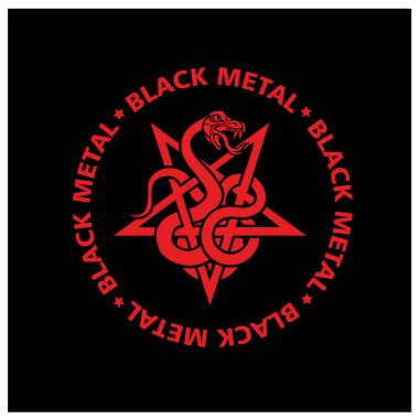 pentogram ve yılanlı okültik tabela, grunge vintage dizayn tişörtü