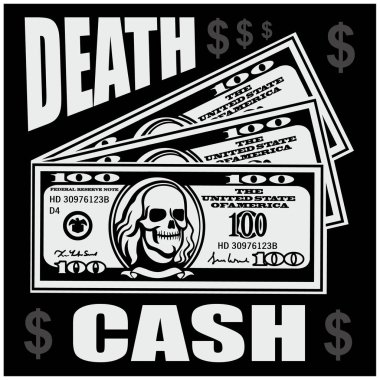 Kafatası ile dolar banknot