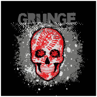 Kafatası ile gotik tabela, grunge vintage tasarım tişörtler