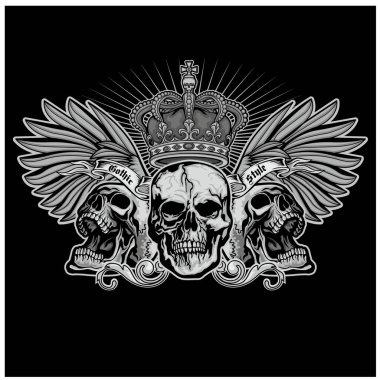  Kafatası ile gotik tabela, grunge vintage tasarım tişörtler