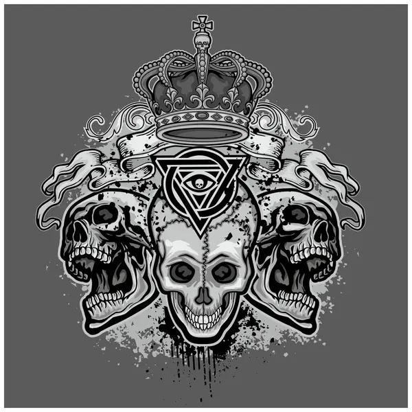  Kafatası ile gotik tabela, grunge vintage tasarım tişörtler