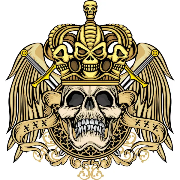 Kafatası ile gotik tabela, grunge vintage tasarım tişörtler