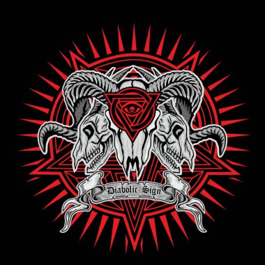 Kafatası ile gotik tabela, grunge vintage tasarım tişörtler