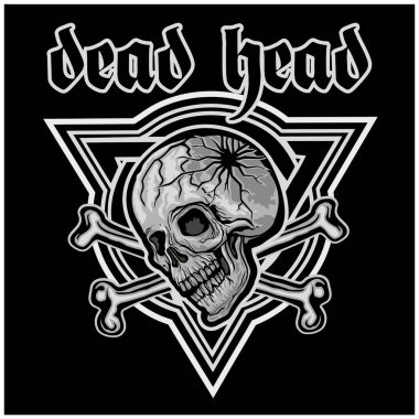 Kafatası ile gotik tabela, grunge vintage tasarım tişörtler