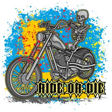 Motosiklet iskeleti, klasik tasarım tişörtler.