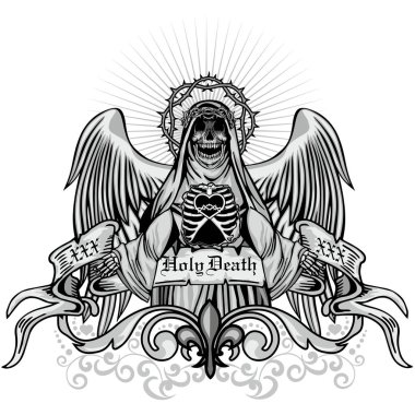 Kafatası ile gotik tabela, grunge vintage tasarım tişörtler