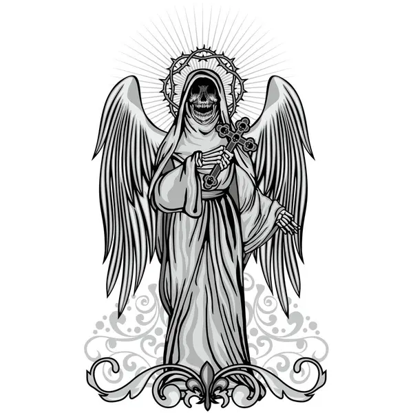 Kafatası ile gotik tabela, grunge vintage tasarım tişörtler