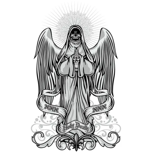 Kafatası ile gotik tabela, grunge vintage tasarım tişörtler