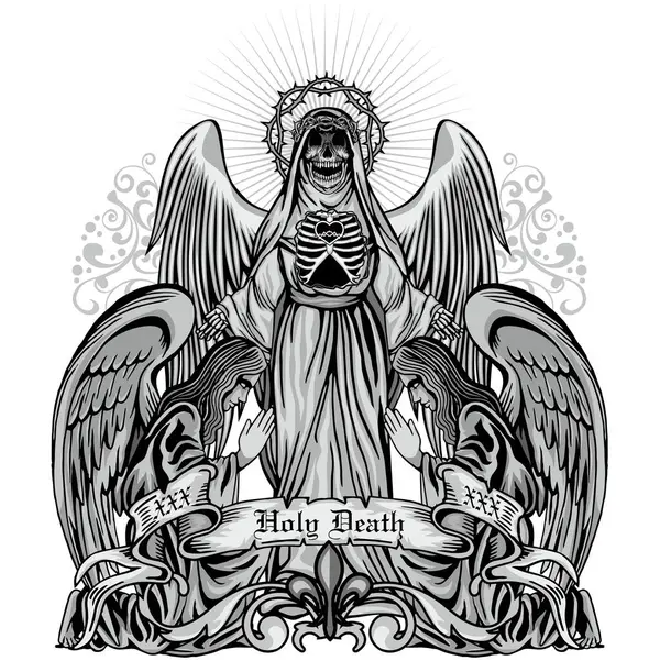 Kafatası ile gotik tabela, grunge vintage tasarım tişörtler